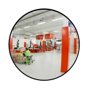 Зеркало для помещений круглое на гибком кронштейне 600мм