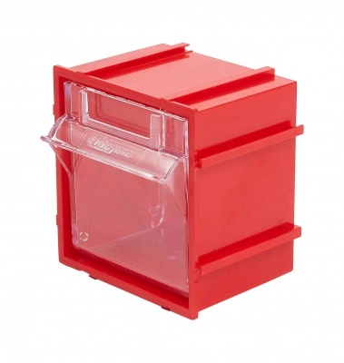 Короб откидной Стелла-техник Single-102 красный, прозрачный
