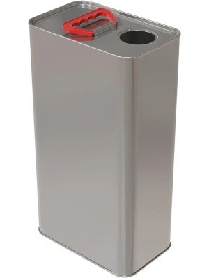 Канистра металл 5л прямоугольная с ручкой пластик с отверстием под берикап 42мм, арт. КМ-5н без берикапа 42мм, код: 12904