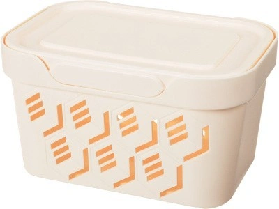 Ящик для хранения перфорированный 189х132х110, объем 1.9, бежевый, код:22796