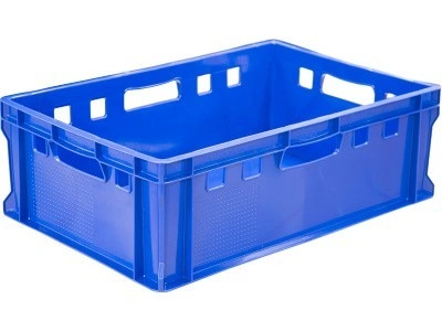 Ящик сплошной 600×400×200 мм, объем 40 л., арт.: 207-P, синий, код: 20273