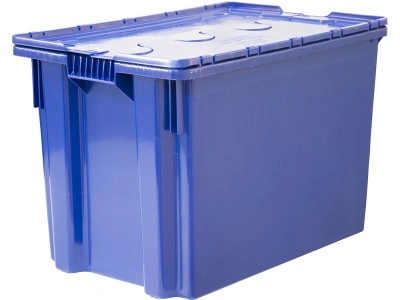 Ящик п/э 600х400х400 мороз. Safe PRO сплошной,  цв. синий с синей крышкой(синий с синей крышкой), арт. 605-1 SP М, код: 18440