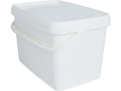 Ведро п/п 2л. прямоугольное, с белой крышкой, с ручкой пластик, код: 38765