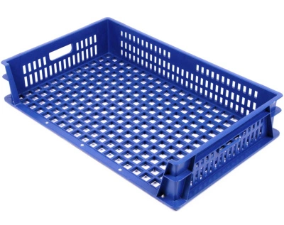 Пластиковый лоток 740х465х145 трехбортный перфорированный