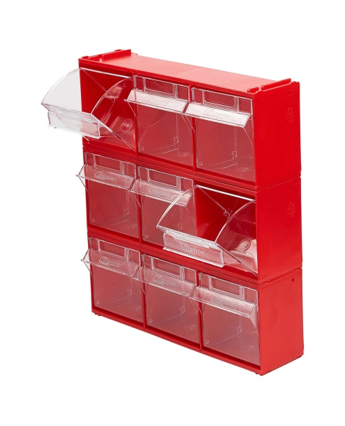 Короб откидной Стелла-техник F-300-3 , 300х96х112мм, красный, прозрачный