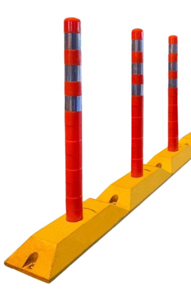 Делиниатор дорожный резиновый ДДР-610 со столбиком сигнальным упругим 900 мм