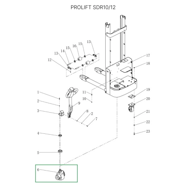 Редуктор ведущего колеса в сборе для штабелеров SDR 1-1,2 т, SDR1635