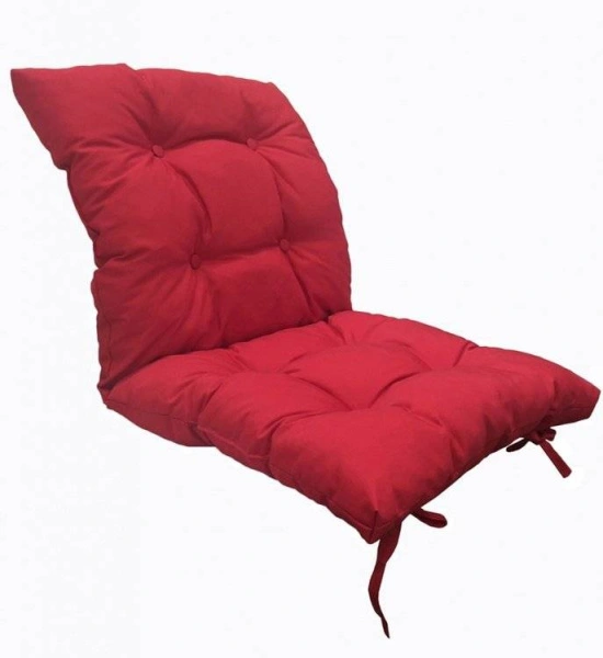 Матрас для скамеек из хлопка с пуговицами Красный (П)