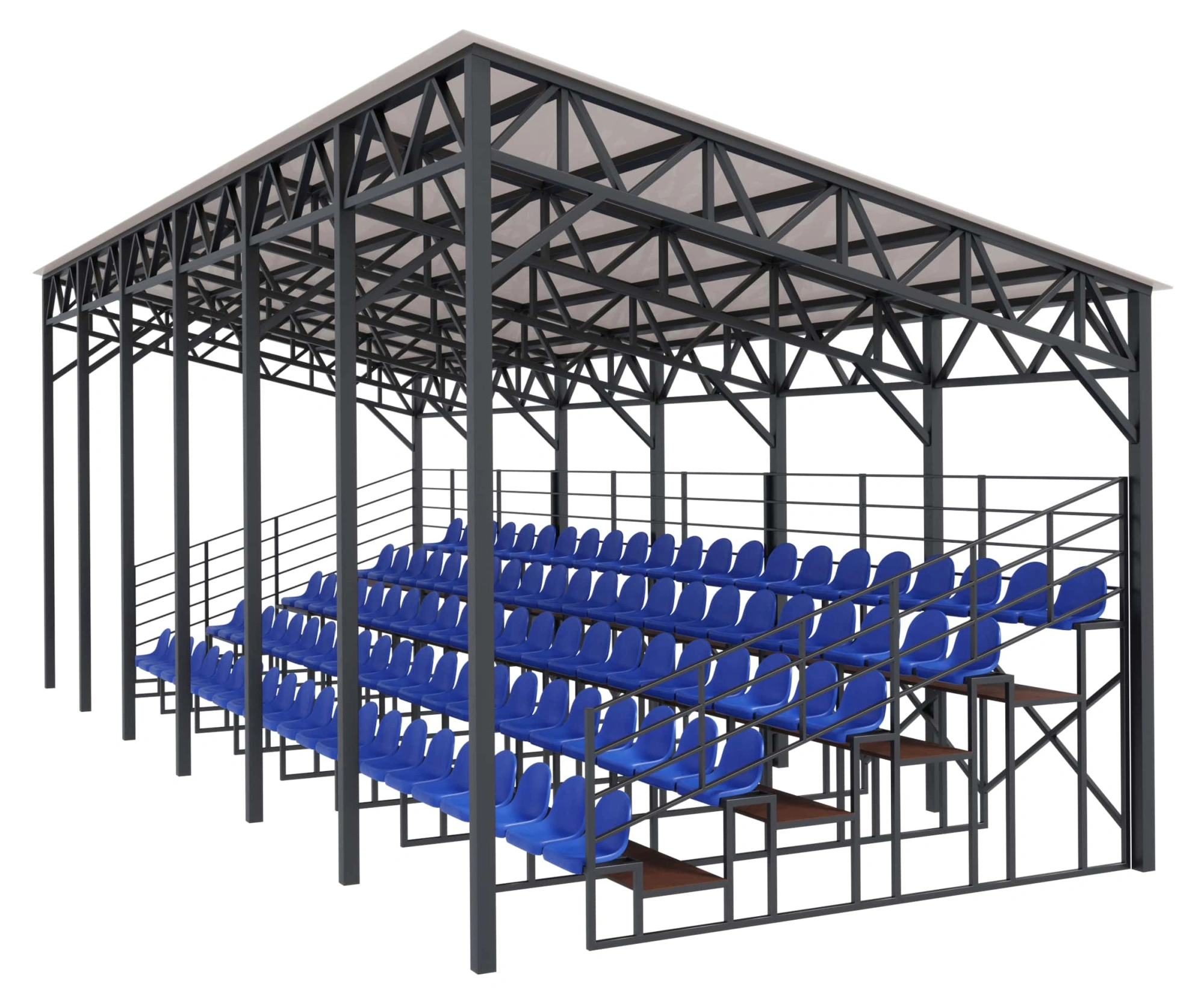 Трибуна пятирядная на 110 мест с навесом «Арена-110»