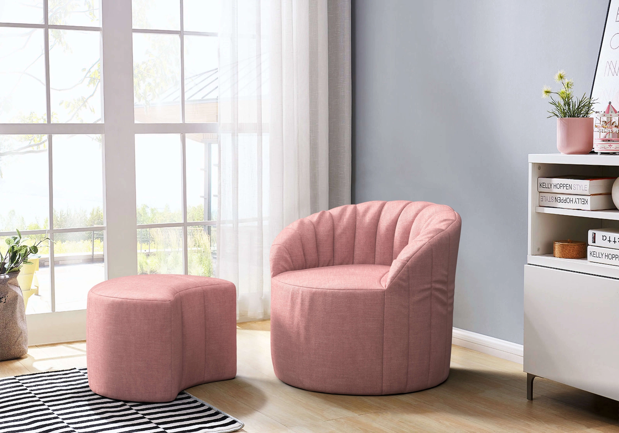 Бескаркасное кресло Шелл Ламбре велюр