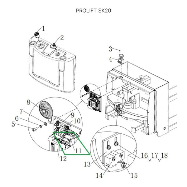 Контактор двигателя подъема 24В для штабелеров SDR/SDK, для тележек SK20