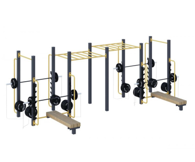 Уличный комплекс для воркаута «Фитнес-1» (25,4 м2)